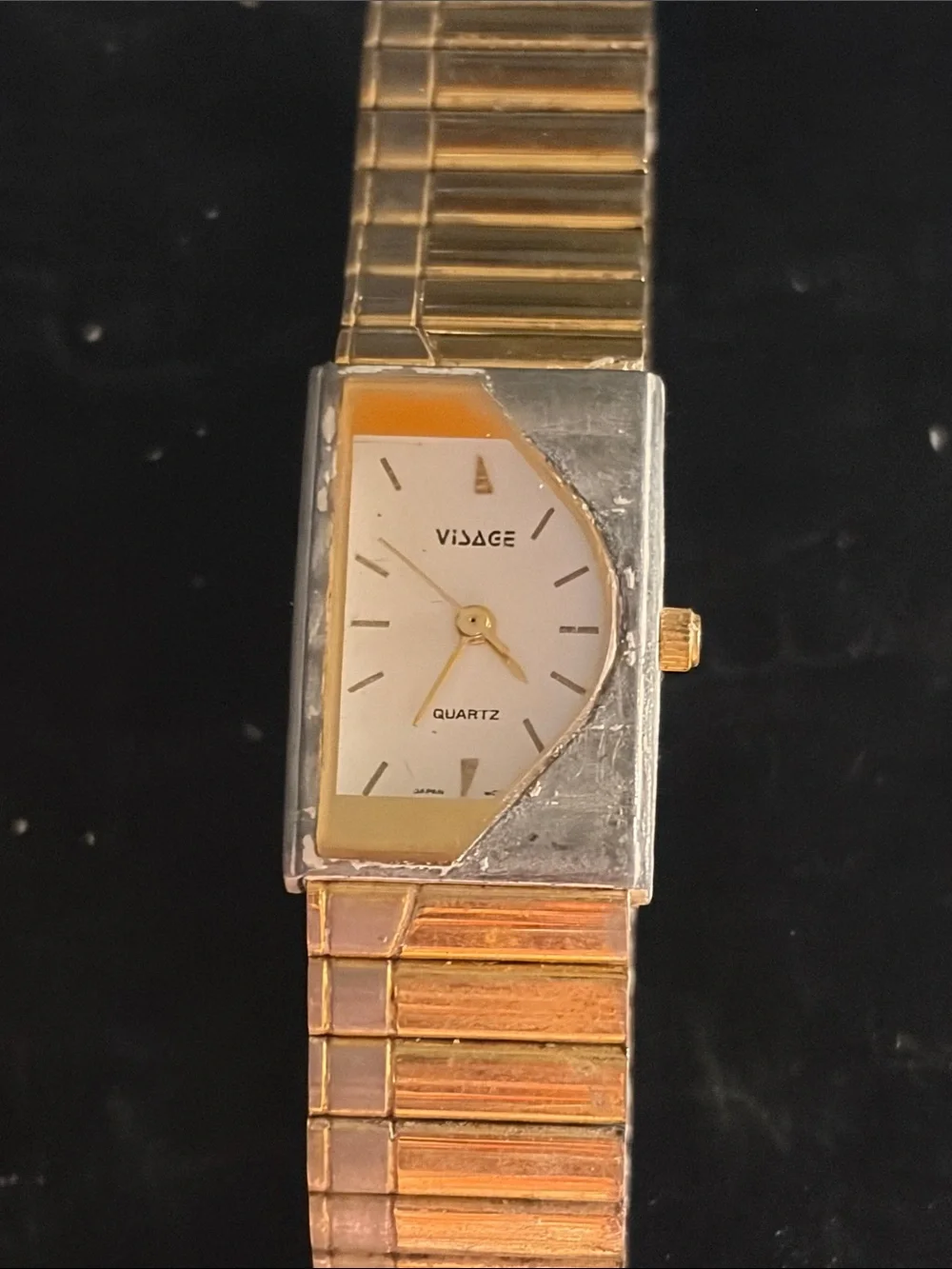 Visage -Tone Rectangular Women's Quartz Watch